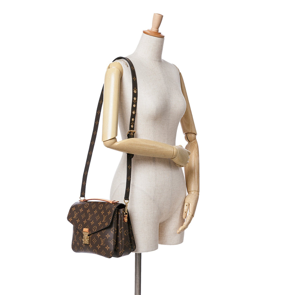 Brown Louis Vuitton Monogram Pochette Metis Satchel