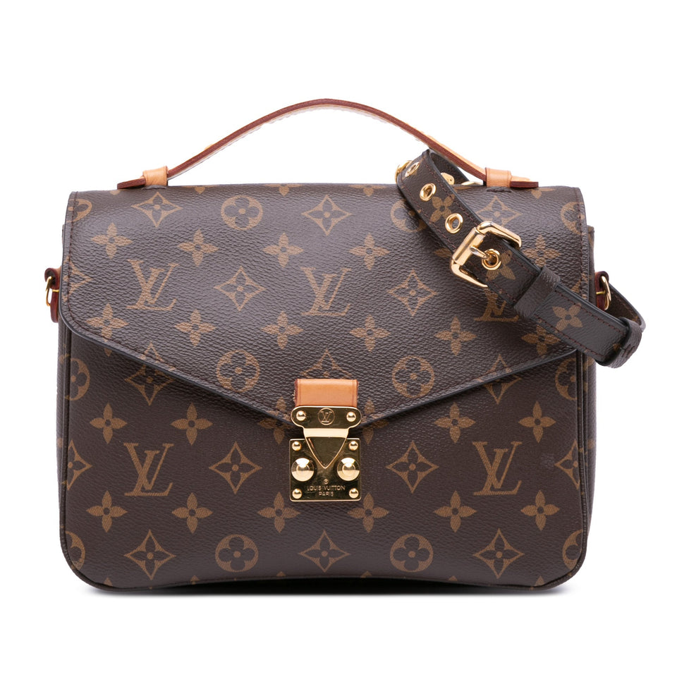 Brown Louis Vuitton Monogram Pochette Metis Satchel