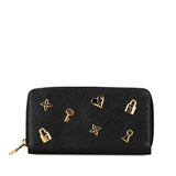 Black Louis Vuitton Epi Love Lock Zippy Long Wallet