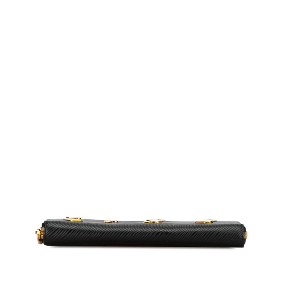Black Louis Vuitton Epi Love Lock Zippy Long Wallet