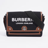 Burberry Horseferry Note Crossbody Black / Brown Cotton Medium