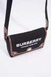 Burberry Horseferry Note Crossbody Black / Brown Cotton Medium