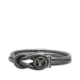 Black Louis Vuitton Monogram Eclipse Taiga Brass Loop It Bracelet