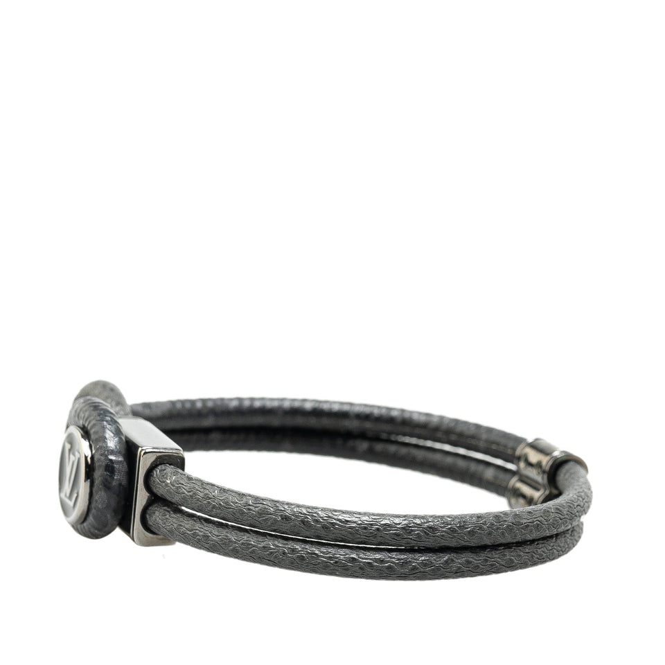 Black Louis Vuitton Monogram Eclipse Taiga Brass Loop It Bracelet