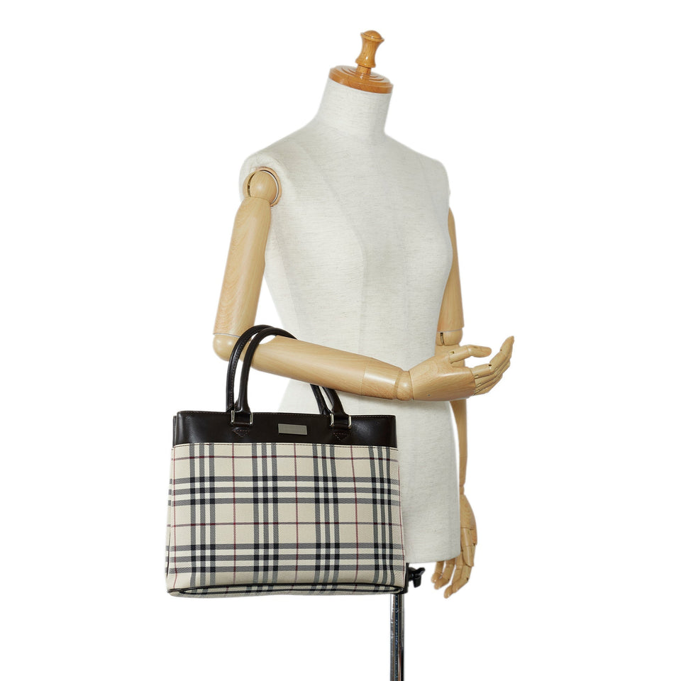 Burberry Handbag Brown House Check Canvas