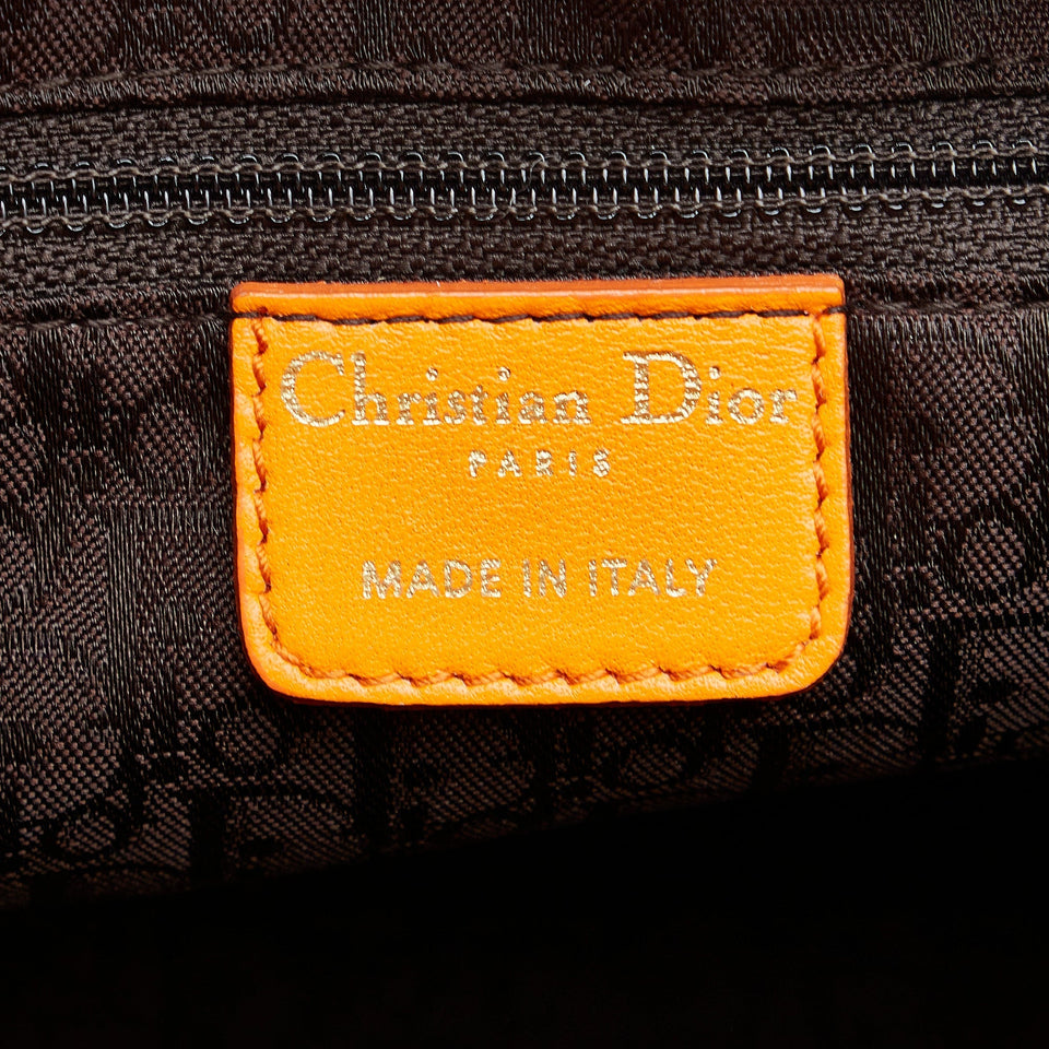 Dior Lady Dior Medium Orange Cannage Quilted Leather
