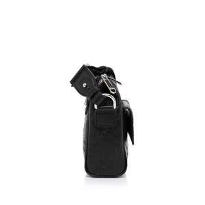 Gucci GG Crossbody Bag Black Embossed Leather