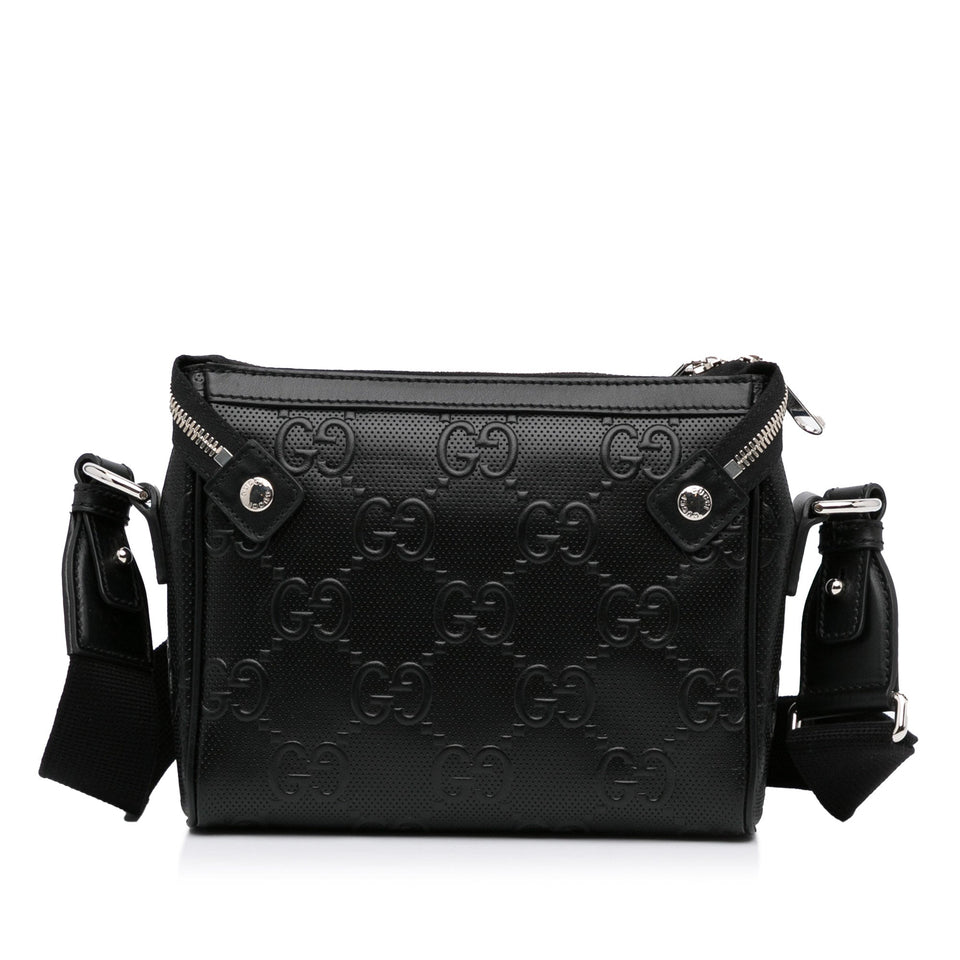 Gucci GG Crossbody Bag Black Embossed Leather