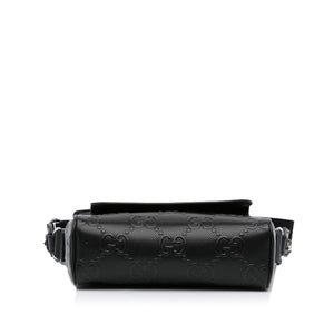 Gucci GG Crossbody Bag Black Embossed Leather