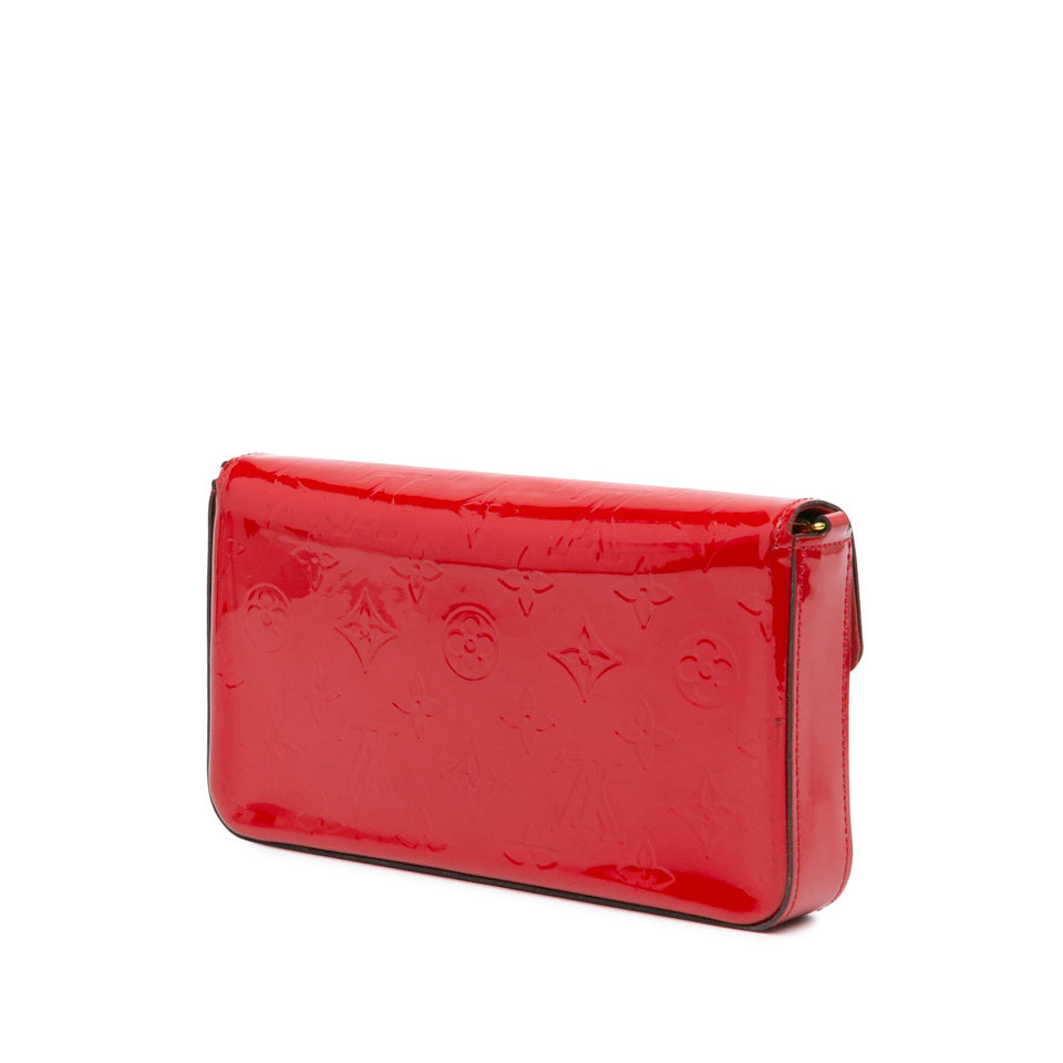 Red Louis Vuitton Monogram Vernis Pochette Felicie Crossbody Bag