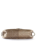 CHRISTIAN DIOR Bronze Lambskin Leather Cannage Flap Shoulder Bag