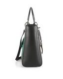 CHRISTIAN DIOR Black Leather Limited Edition Pocket Large Lady Dior Tote Bag