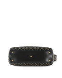 CHRISTIAN DIOR Supple Black Cannage Studded Leather Lady Dior Large Bag With Long Strap
