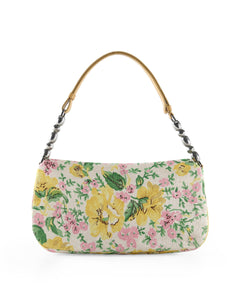 CHRISTIAN DIOR Multicolor Floral Canvas Malice Shoulder Bag