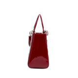Dior Lady Dior Medium Red Patent Leather