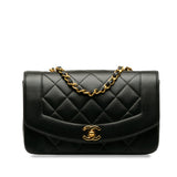 Chanel Diana Small Black Lambskin Gold