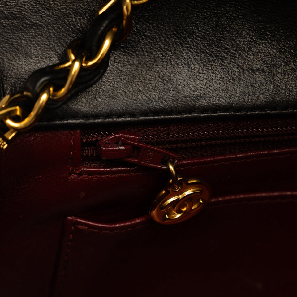 Chanel Diana Small Black Lambskin Gold