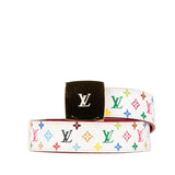 White Louis Vuitton Monogram Murakami LV Cut Reversible Belt