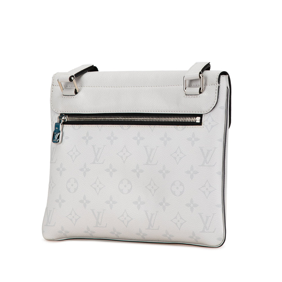 White Louis Vuitton Taigarama Outdoor Flap Messenger Crossbody Bag