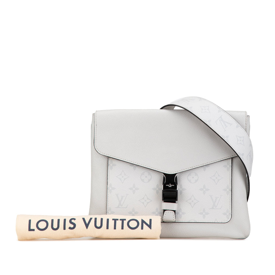 White Louis Vuitton Taigarama Outdoor Flap Messenger Crossbody Bag
