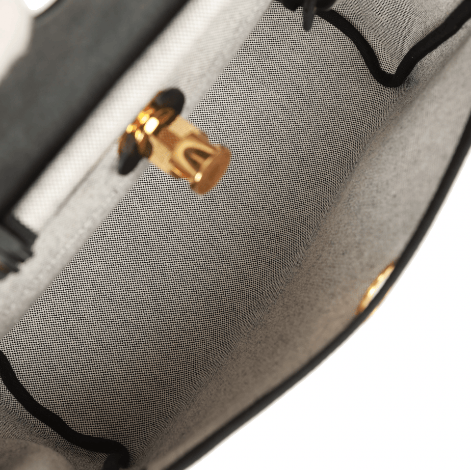 Hermes Herbag 31 "Chain D'ancre" Ecru and Black Vache Leather Gold Hardware