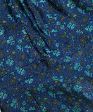 Prada Blue & Green Metallic Sleeveless Midi Dress with Floral Prints Size IT 40 (UK 8)