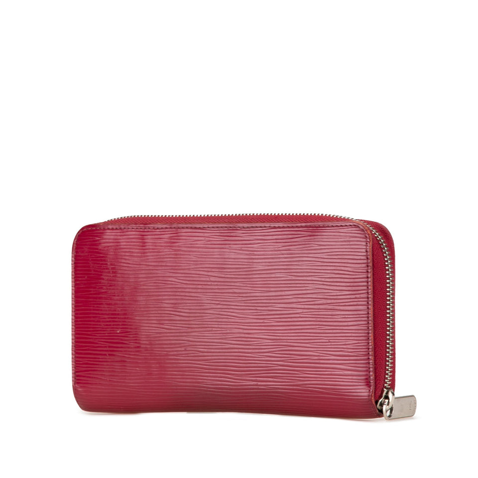 Red Louis Vuitton Epi Zippy Long Wallet