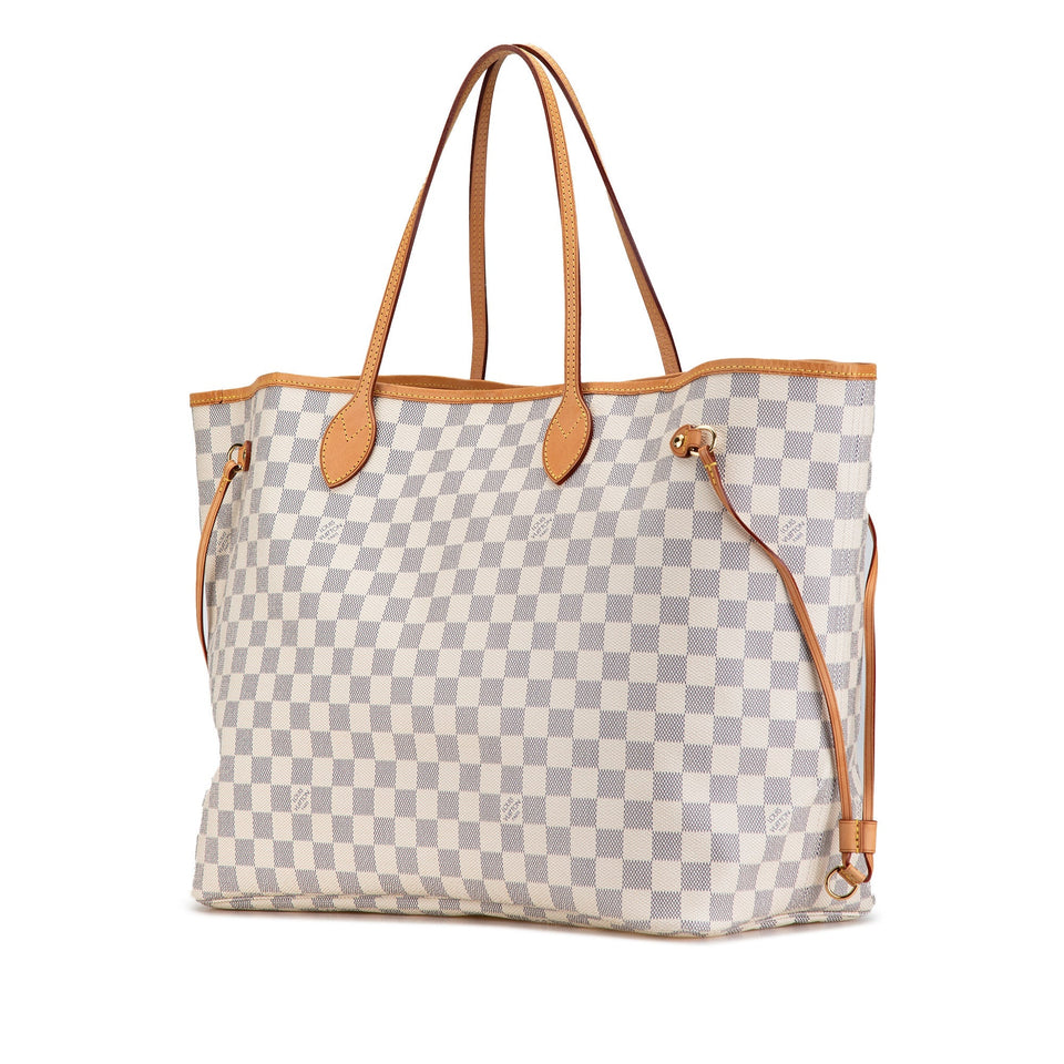 White Louis Vuitton Damier Azur Neverfull GM Tote Bag