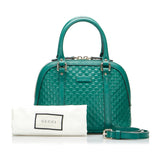 Gucci Dome Handbag Mini Teal Blue Microguccissima