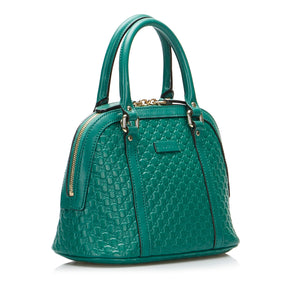 Gucci Dome Handbag Mini Teal Blue Microguccissima