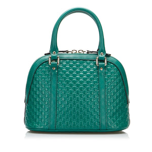 Gucci Dome Handbag Mini Teal Blue Microguccissima