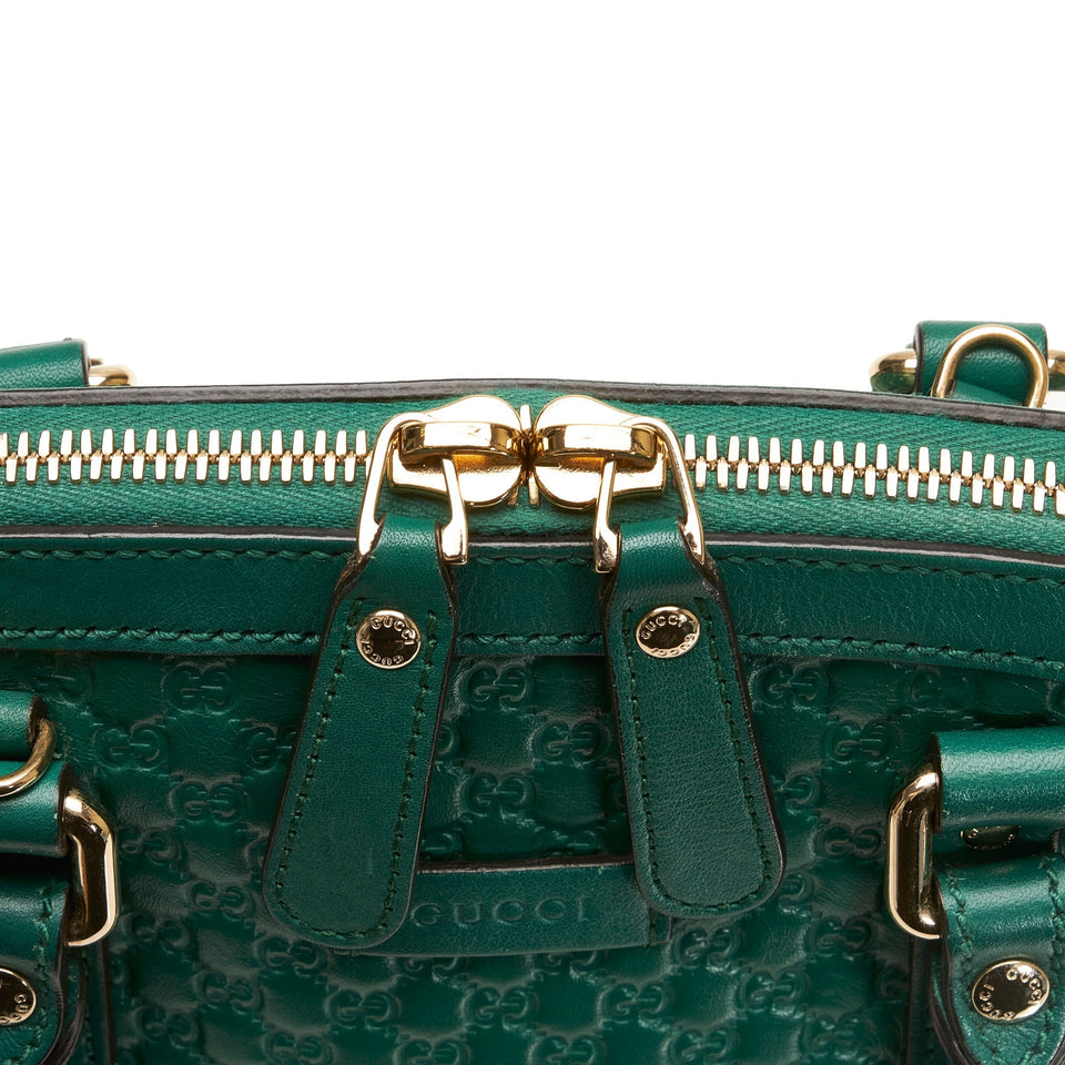 Gucci Dome Handbag Mini Teal Blue Microguccissima