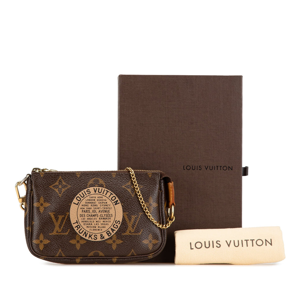 Brown Louis Vuitton Monogram Trunks and Bags Mini Pochette Accessoires