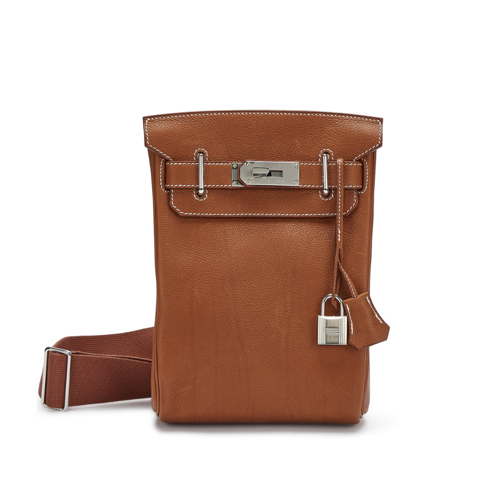 Hermes Hac A Dos Fauve Barenia Faubourg Backpack Palladium Hardware