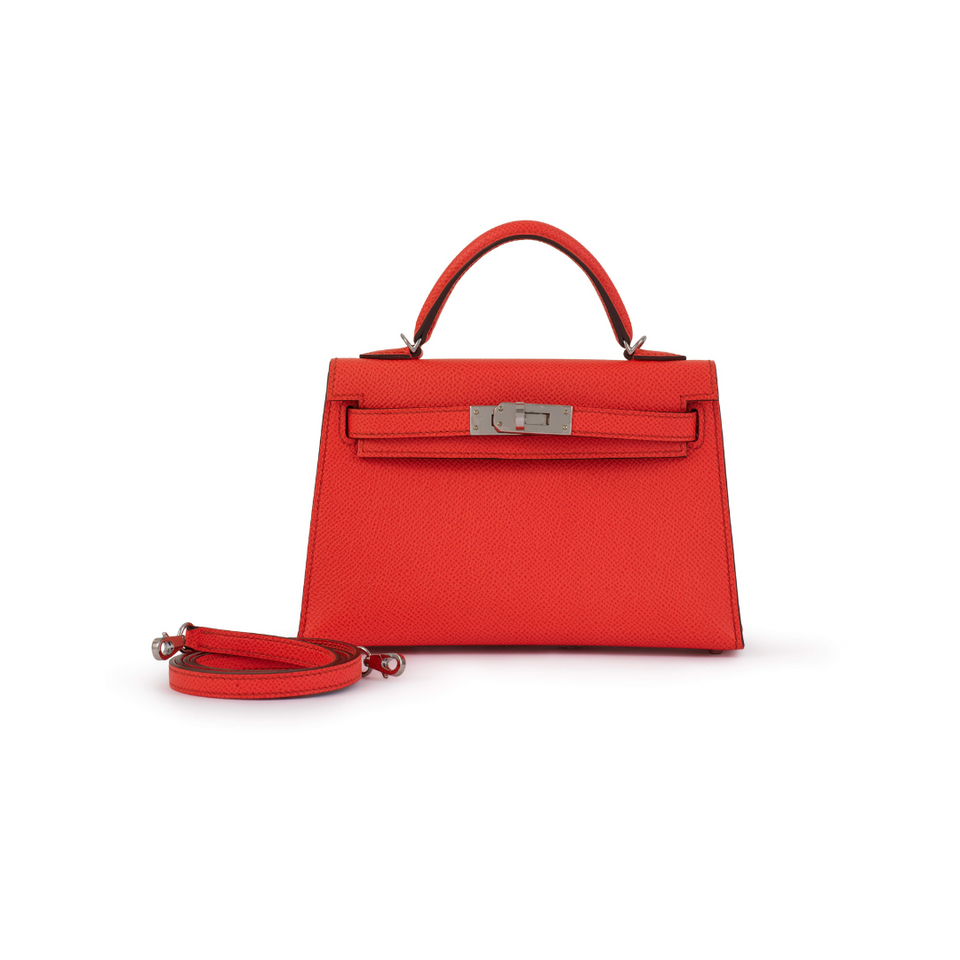 Hermes Kelly 20 Epsom Rose Texas Palladium Hardware