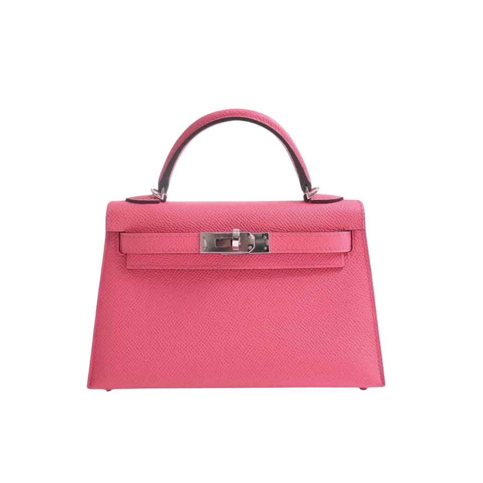 Hermes Mini Kelly II Sellier Epsom Rose Azalee Palladium Hardware