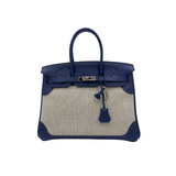 Hermes Birkin 35 Canvas Bleu de Prusse Palladium Hardware