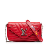 Red Louis Vuitton New Wave Chain Pochette Crossbody Bag