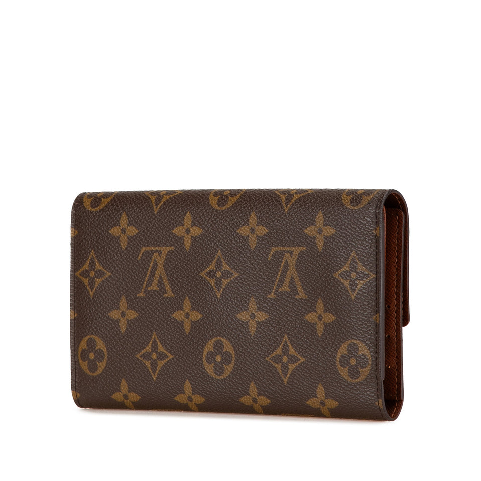 Brown Louis Vuitton Monogram Sarah Long Wallet