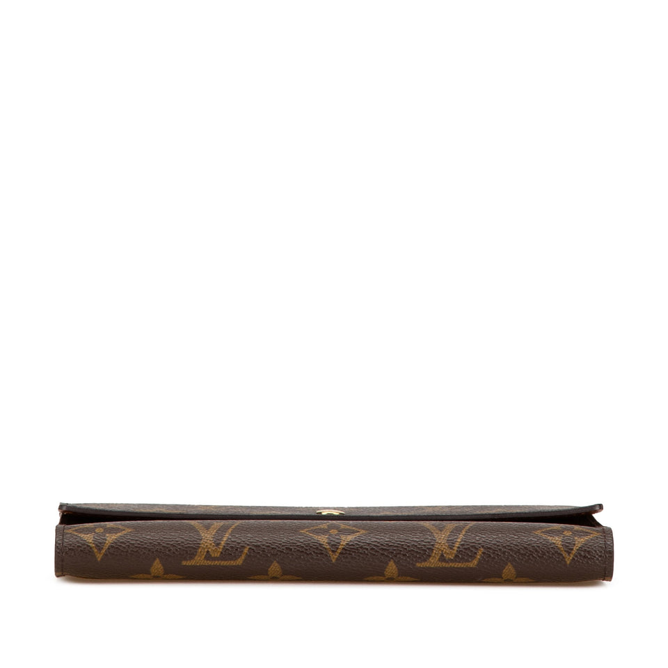 Brown Louis Vuitton Monogram Sarah Long Wallet