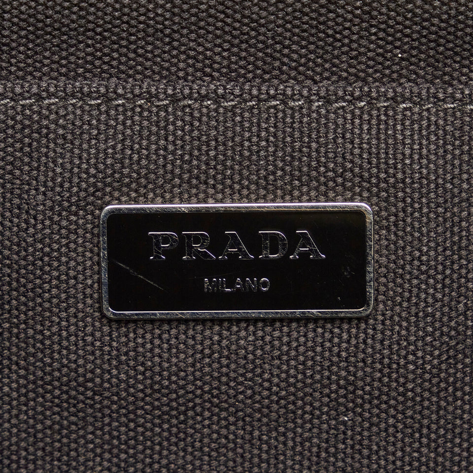 Blue Prada Canapa Camouflage Tote