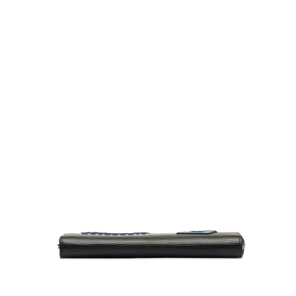 Black Louis Vuitton Epi Patches Zippy Wallet