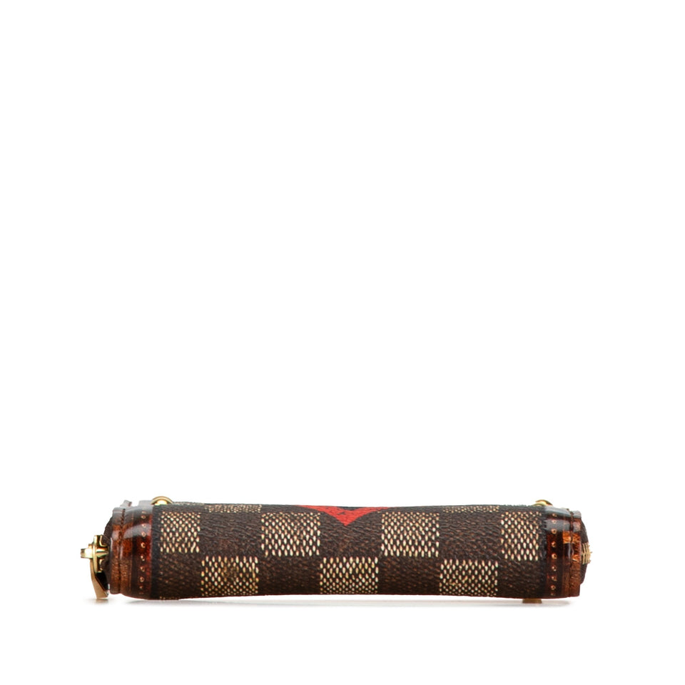 Brown Louis Vuitton Transformed Damier Ebene Time Trunk Zippy Coin Purse