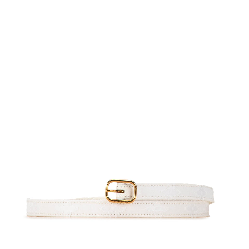 White Louis Vuitton Flowergram Ardillon Canvas Belt