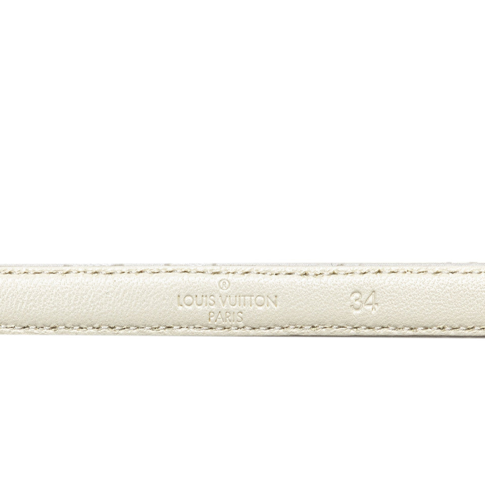 White Louis Vuitton Flowergram Ardillon Canvas Belt
