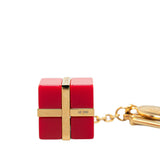 Gold Louis Vuitton Gift Box Charm Key Ring