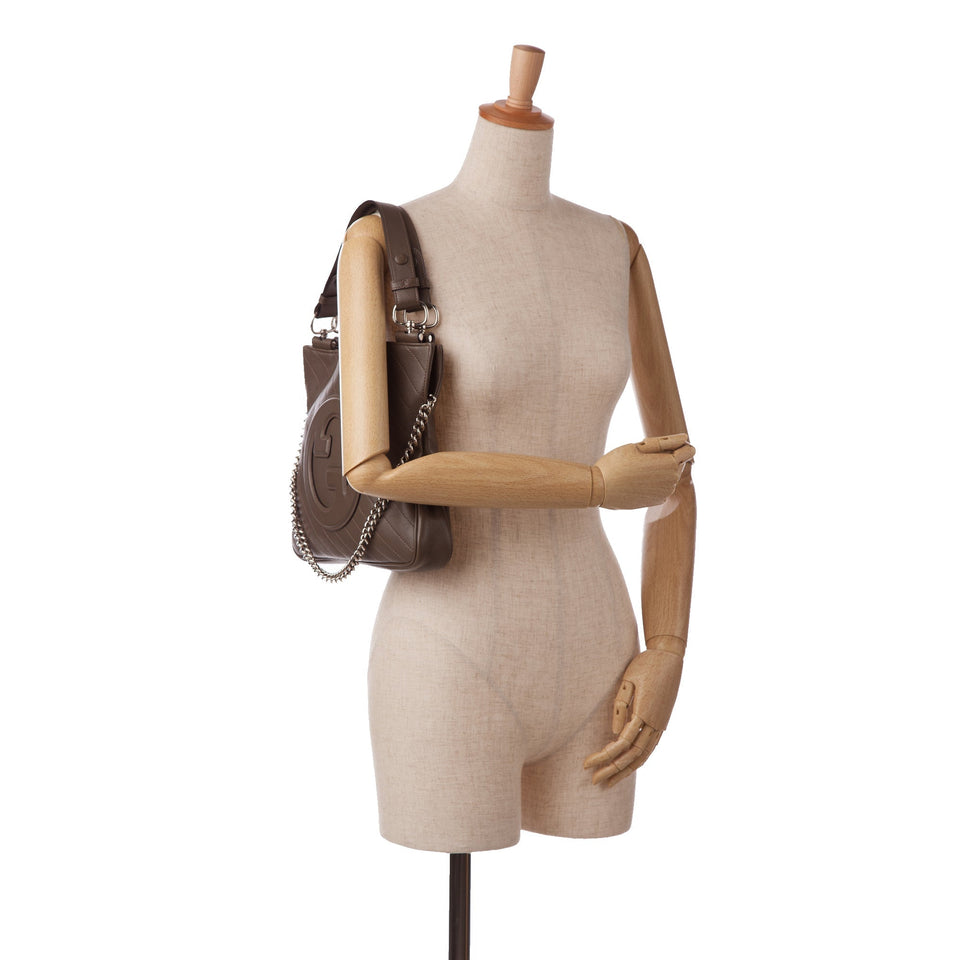 Gucci Blondie Handbag Brown Leather
