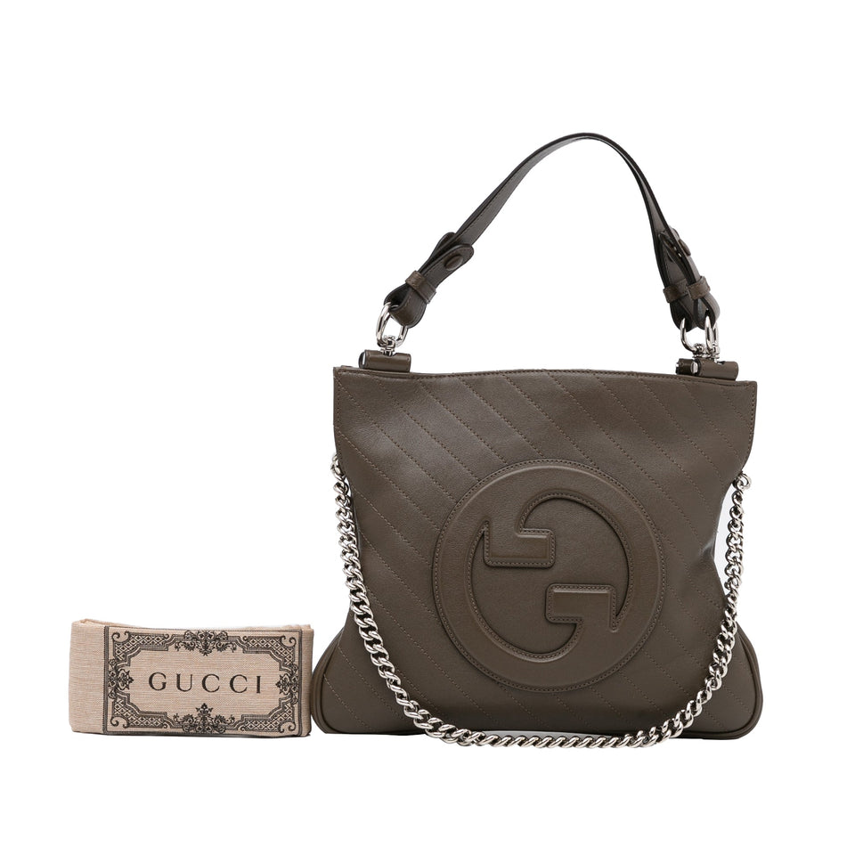 Gucci Blondie Handbag Brown Leather