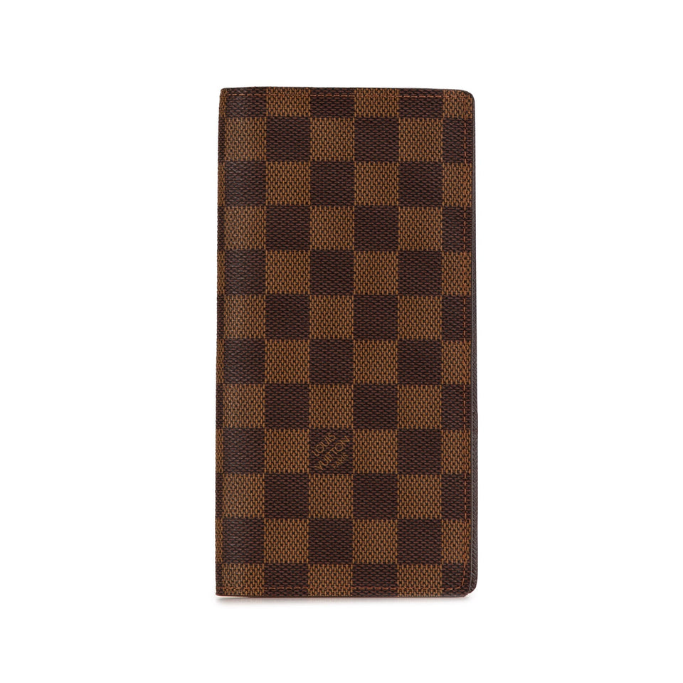 Brown Louis Vuitton Damier Ebene Brazza Wallet