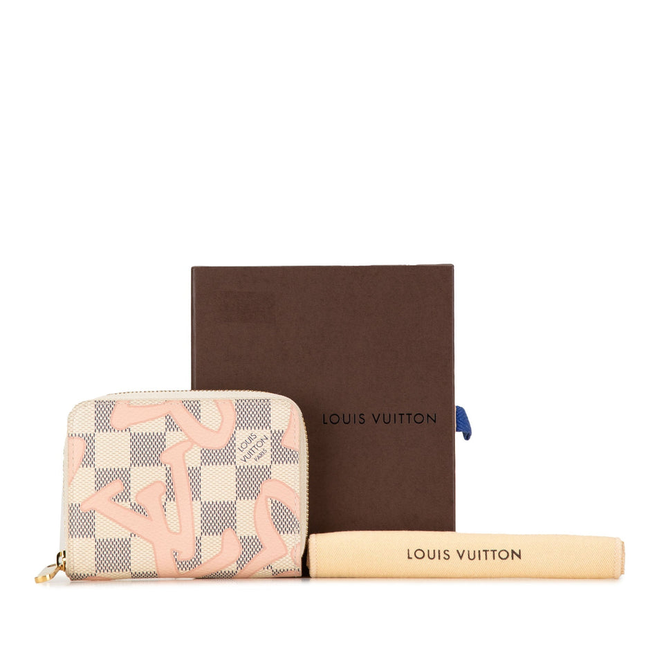 White Louis Vuitton Damier Azur Tahiti Zippy Coin Purse